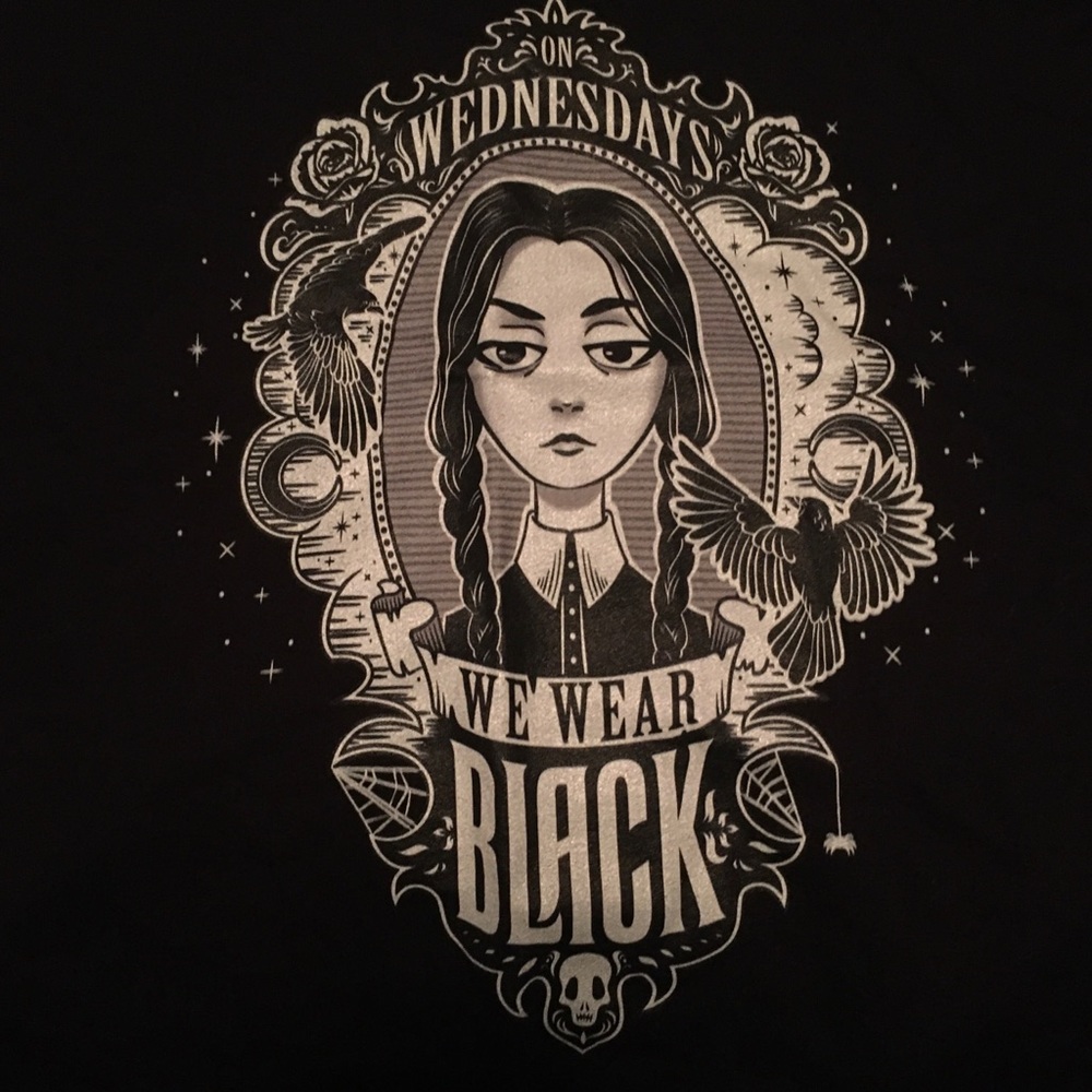 TeeFury on Wednesdays we wear black Wednesday addams shirt